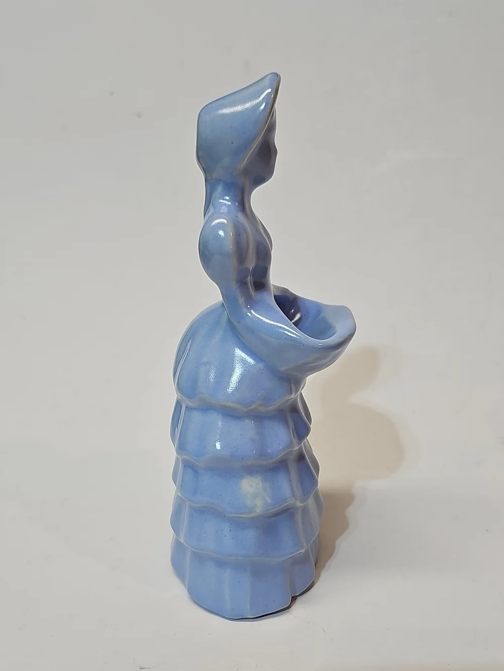 Vintage Haeger Pottery Blue Southern Belle Lady 1940s Ceramic Planter / Vase
